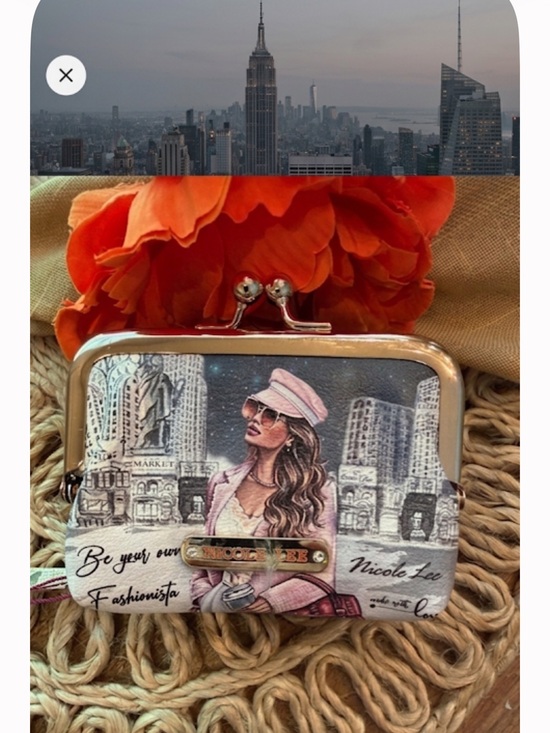 Nicole Lee Handbags - Fashionista Nicole Lee Pink Fashionista Kiss-Lock Women’s Clutch Wallet nwt